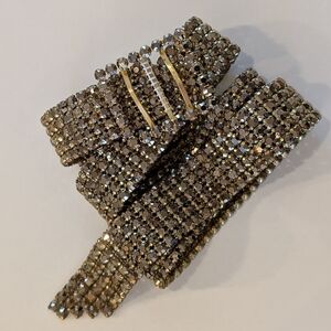 Sparkling Rhinestone Belt with Gold Buckle